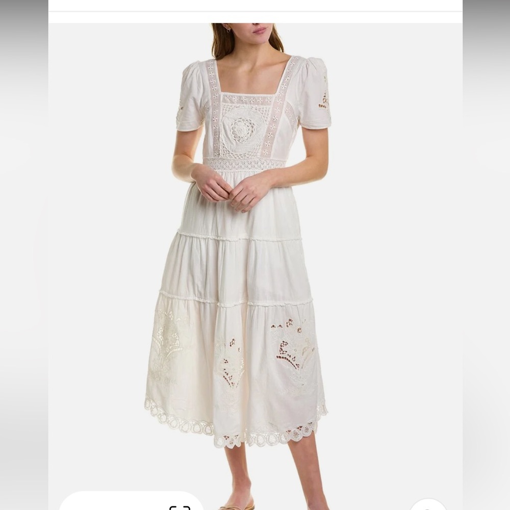 NEVER WORN/WITH TAGS! LoveShackFancy prairie dress in true white